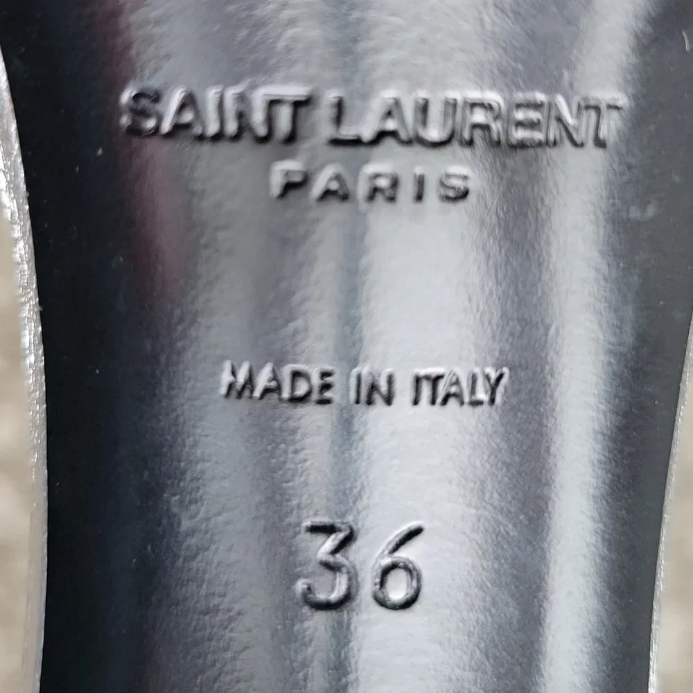 Saint Laurent Argento Silver Heels Size 36 - Picture 10 of 16